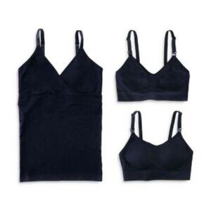 Ingrid + Isabel Nursing Cami Bundle Black (Maternity) Large NWT